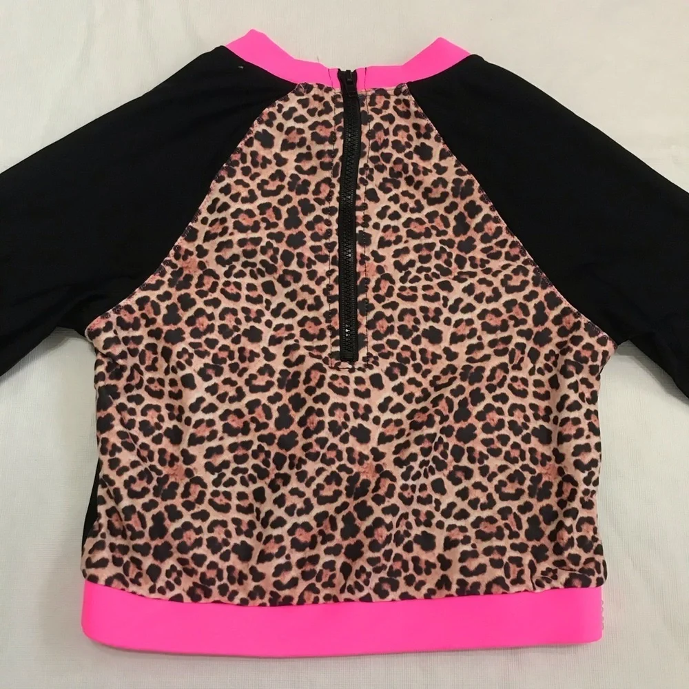Lipsy London Cheetah Long Sleeve Swim Top